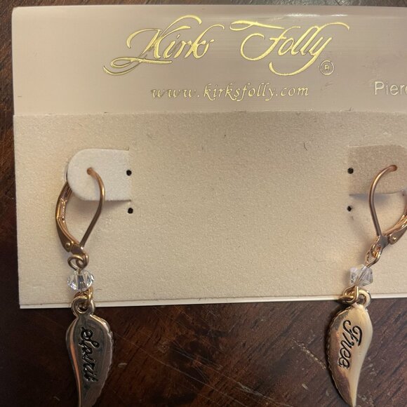 Kirk's Folly Free Spirit Gold Tone Wing Earrings - Picture 2 of 2